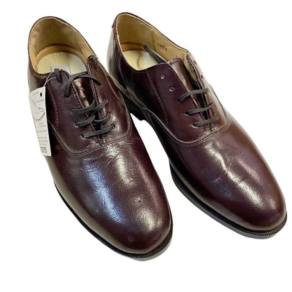Vintage NWT Stacy Adams Burgundy Avenue Men’s Lace Up Dress Shoes Size 7 M